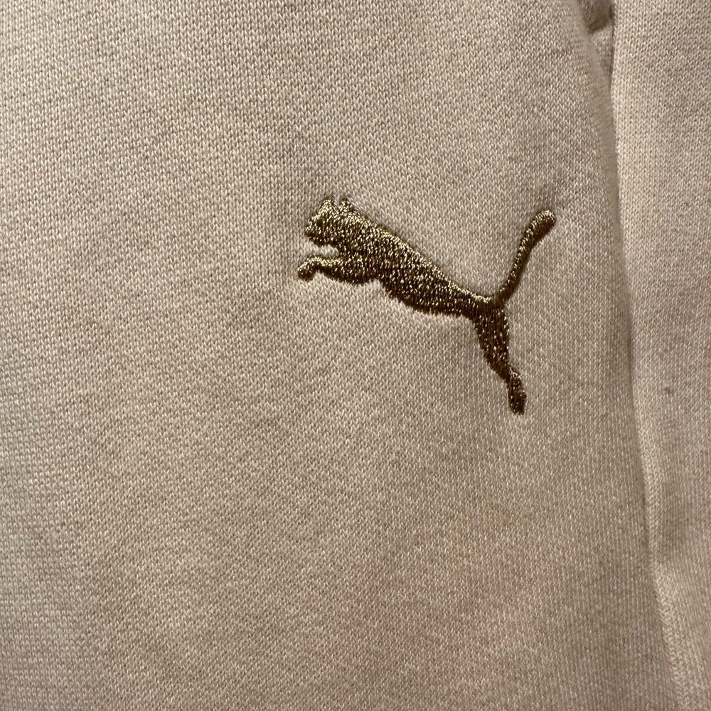Puma Cream Wide-Leg Sweatpants with Gold Logo Size XL - Picture 4 of 7